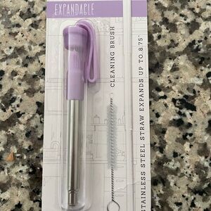 Expandable Stainless Steel Straw with Cleaning Brush